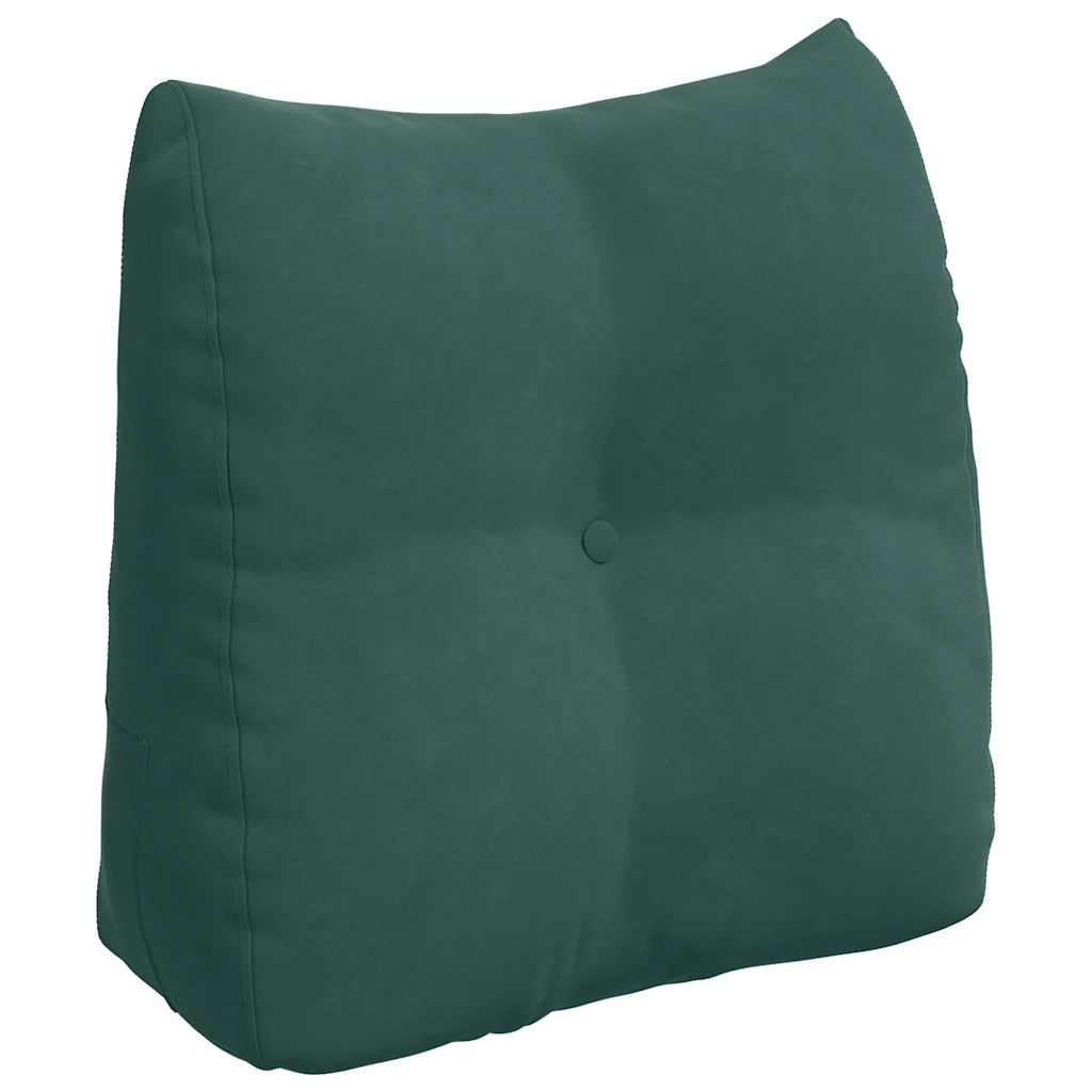 Cuscino per Schiena | Cuscino dorsale Verde Scuro 45 x 24 x 50 cm Velluto