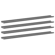 4 pz Mensole da Parete | Scaffali a Parete | Ripiano a parete Grigie 115x9x3 cm