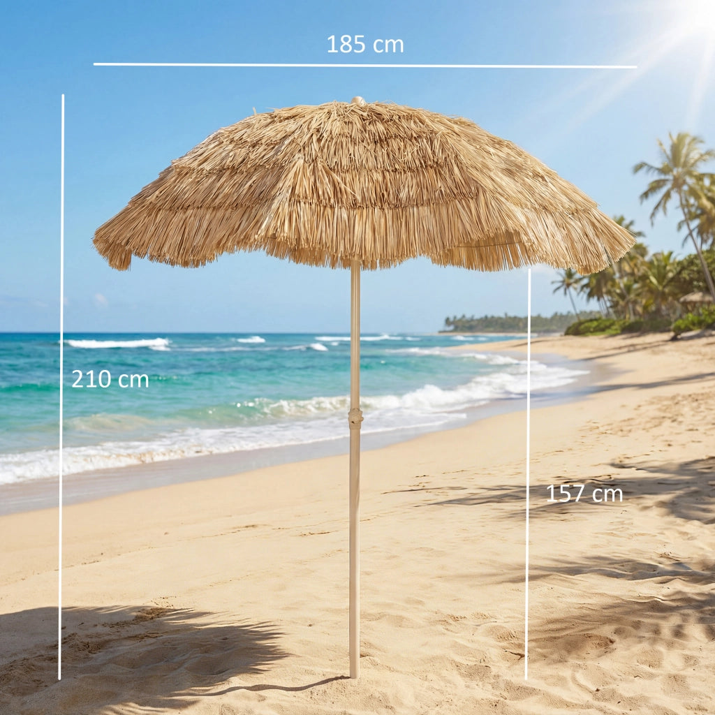 Ombrellone da spiaggia inclinabile ¨C zephmum ¨C 185 cm, kaki