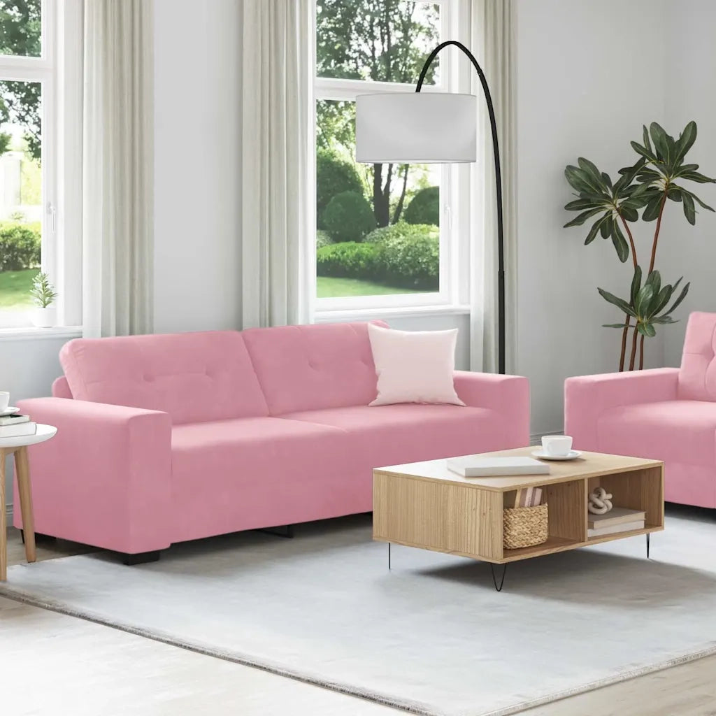 Divano 2 pz Rosa Velluto 3324724