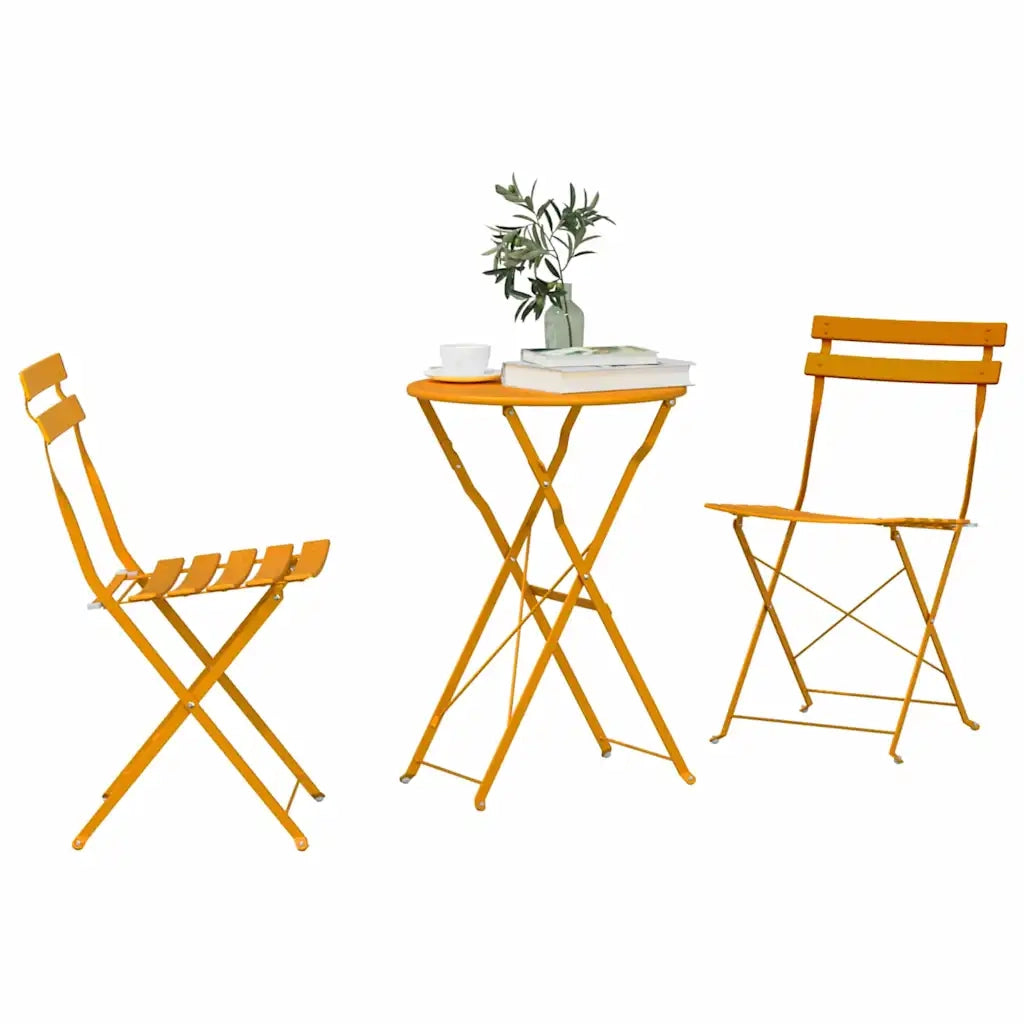 Set Bistro Pieghevole 3 pcs Senape Acciaio 42002969