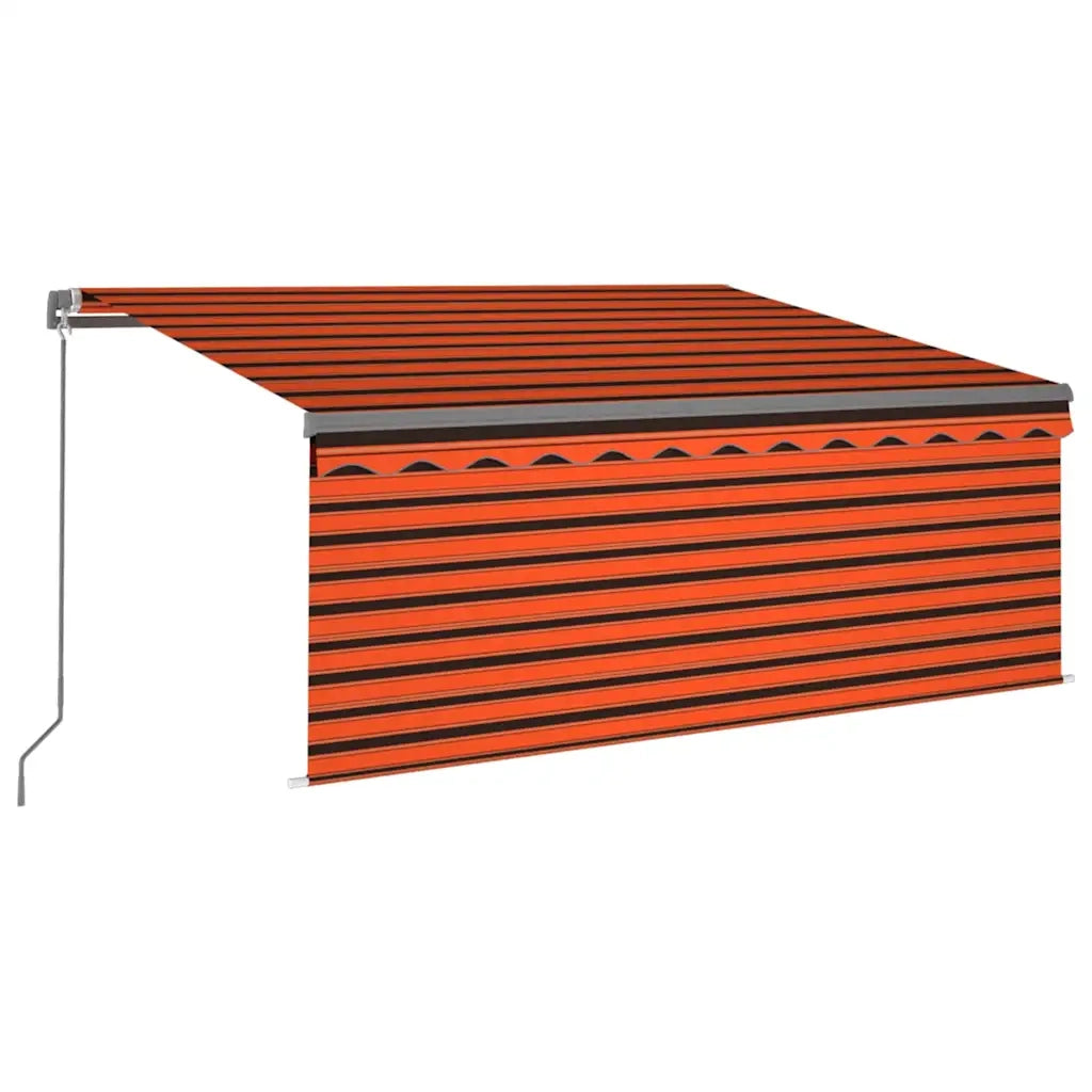 Tenda Sole Retrattile Manuale Parasole LED3x2,5m ArancioMarrone