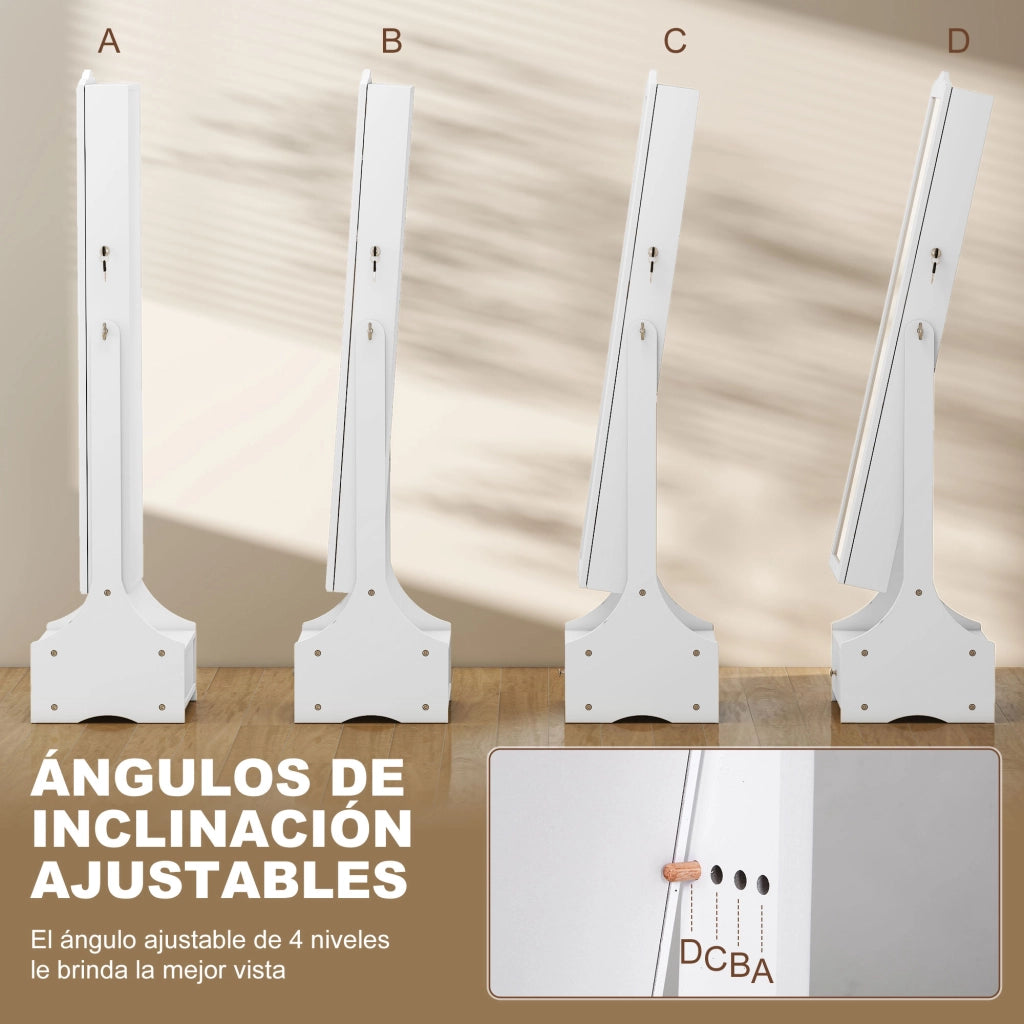 Armadio per gioielli con specchio a LED e cassetti ¨C Zephmum ¨C Bianco