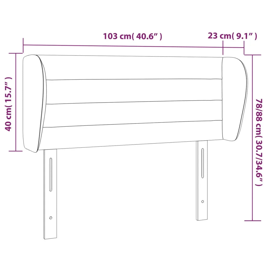 Testiera ad Orecchio Blu 103x23x78/88cm in Tessuto 3117280