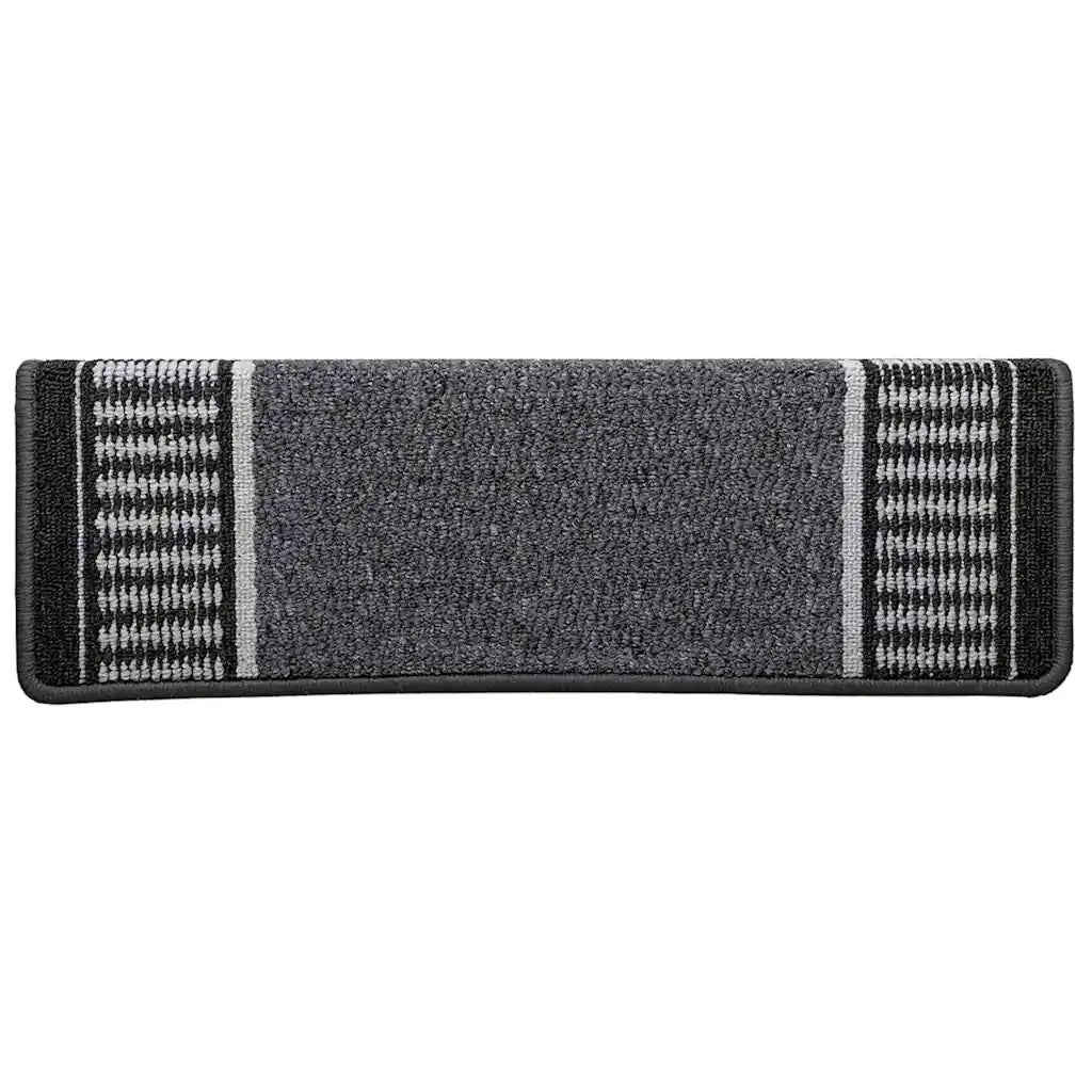 Tappetini per scale autoadesivi 15 pz | Gradini per Scale Antracite 65 x 21 x 4 cm