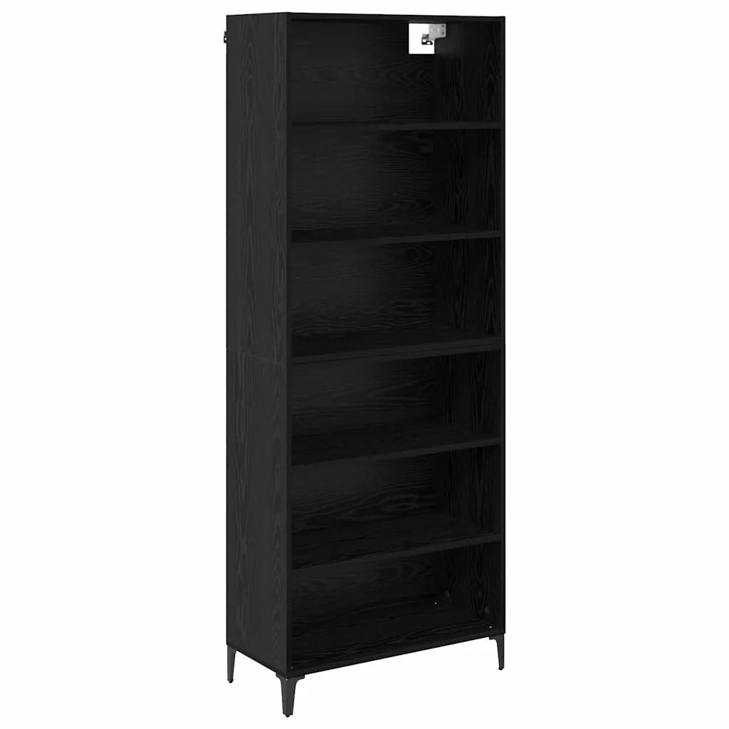 Credenza Rovere Nero 69,5 x 34 x 180 cm Legno multistrato 3416188
