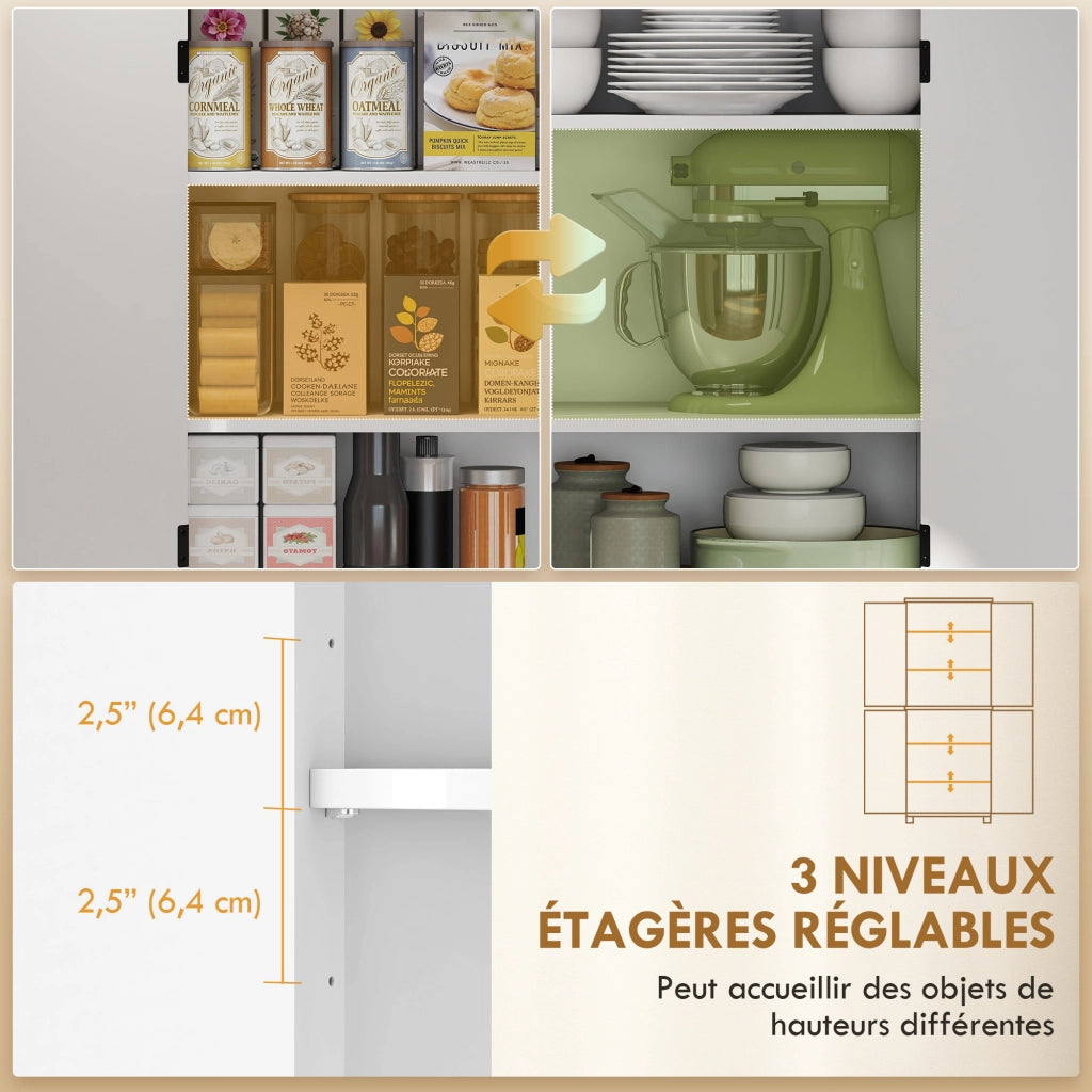 Armadio da cucina con ante ¨C zephmum ¨C bianco 76x40x178.5cm