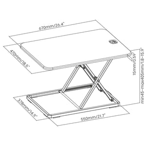 Alzata per monitor pc portatile 67x47cm, regolabile, Supporto di rialzo per computer