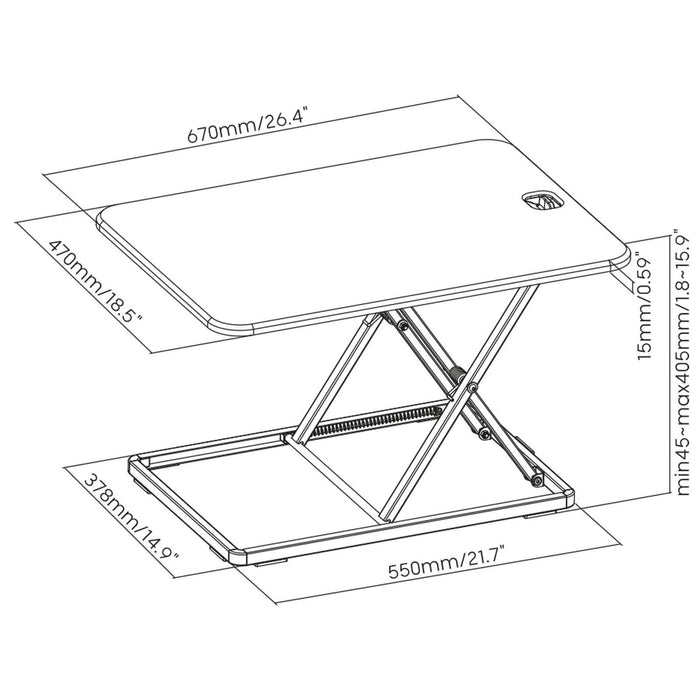 Alzata per monitor pc portatile 67x47cm, regolabile, Supporto di rialzo per computer