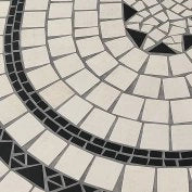 Tavolo da giardino in acciaio e mosaico - ORIANA