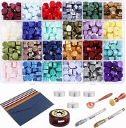 Kit per sigillatura a cera - Incluso 600 perle, stampo, riscaldatore e cucchiaio - Colori misti