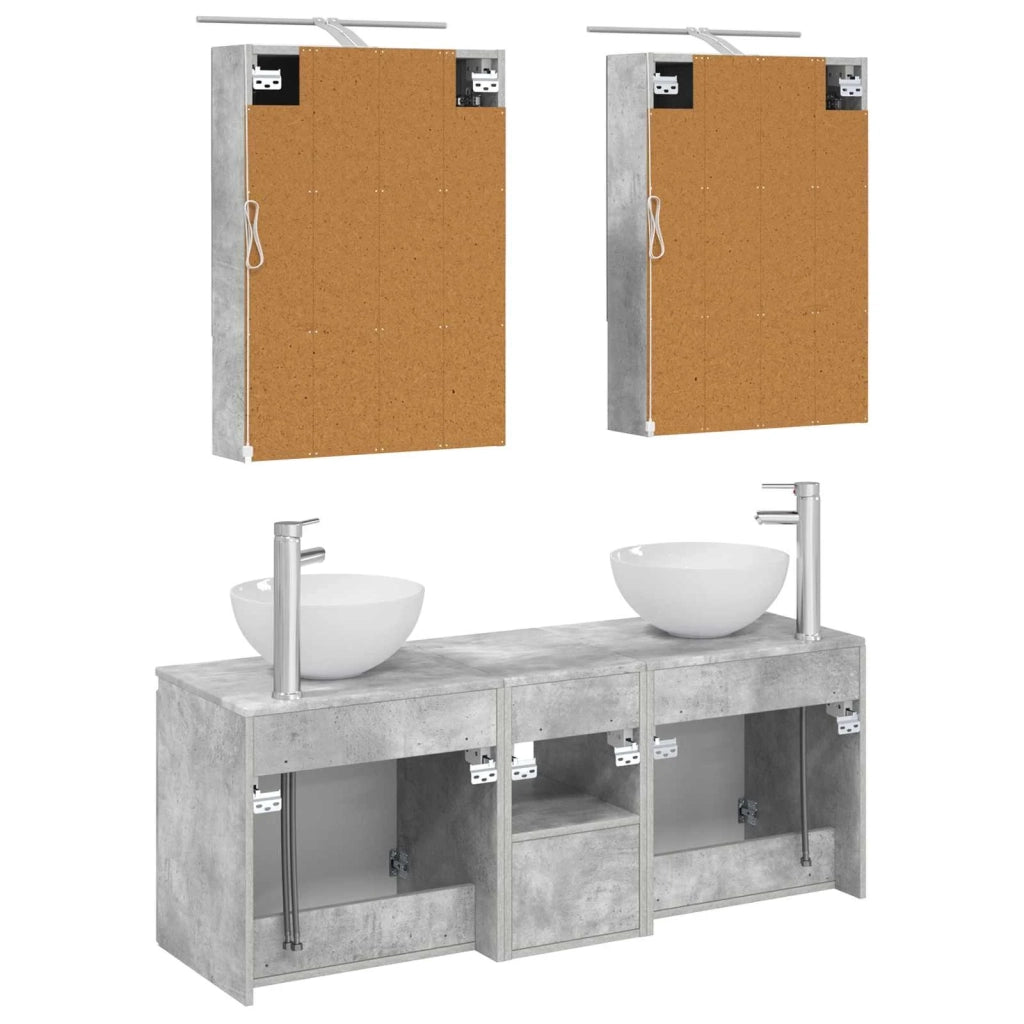 Set di Armadi da Bagno 5 pcs Grigio Cemento 50 x 14,5 x 70 cm 3406362