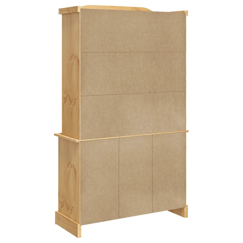 Credenza Corona Marrone 112x43x196cm in Legno di Pino Messicano 355085