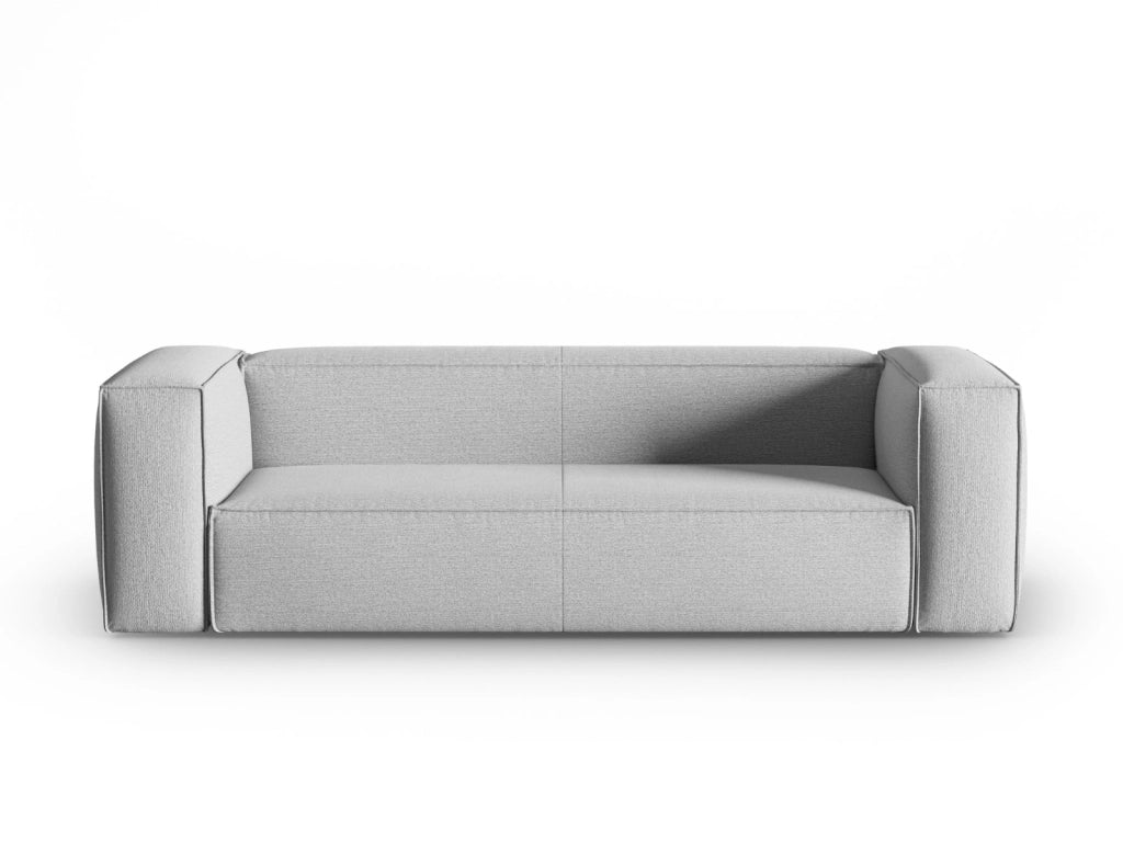 Cosmopolitan Design - Divano "Mackay" 4 posti in velluto strutturato grigio 