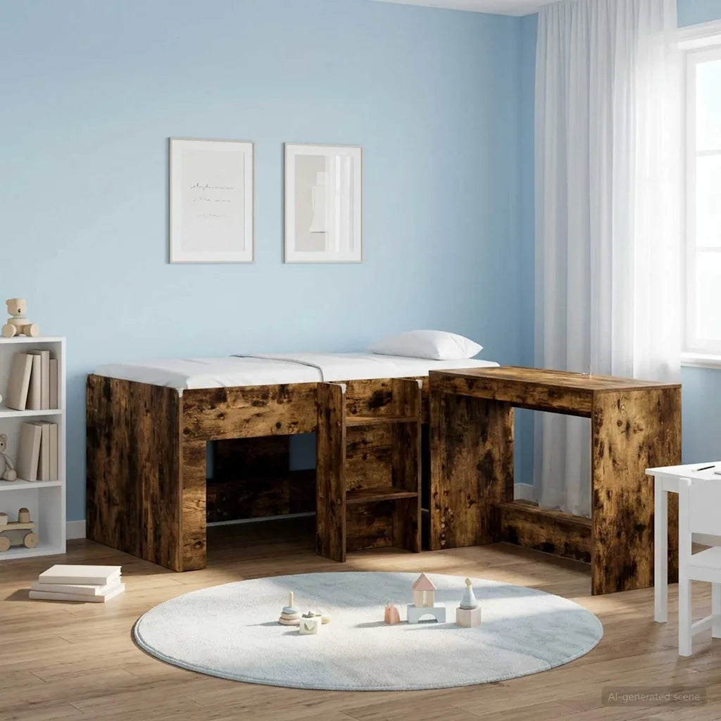 Letto Alto per Bambini Rovere Fumo 80 x 160 cm 3422575