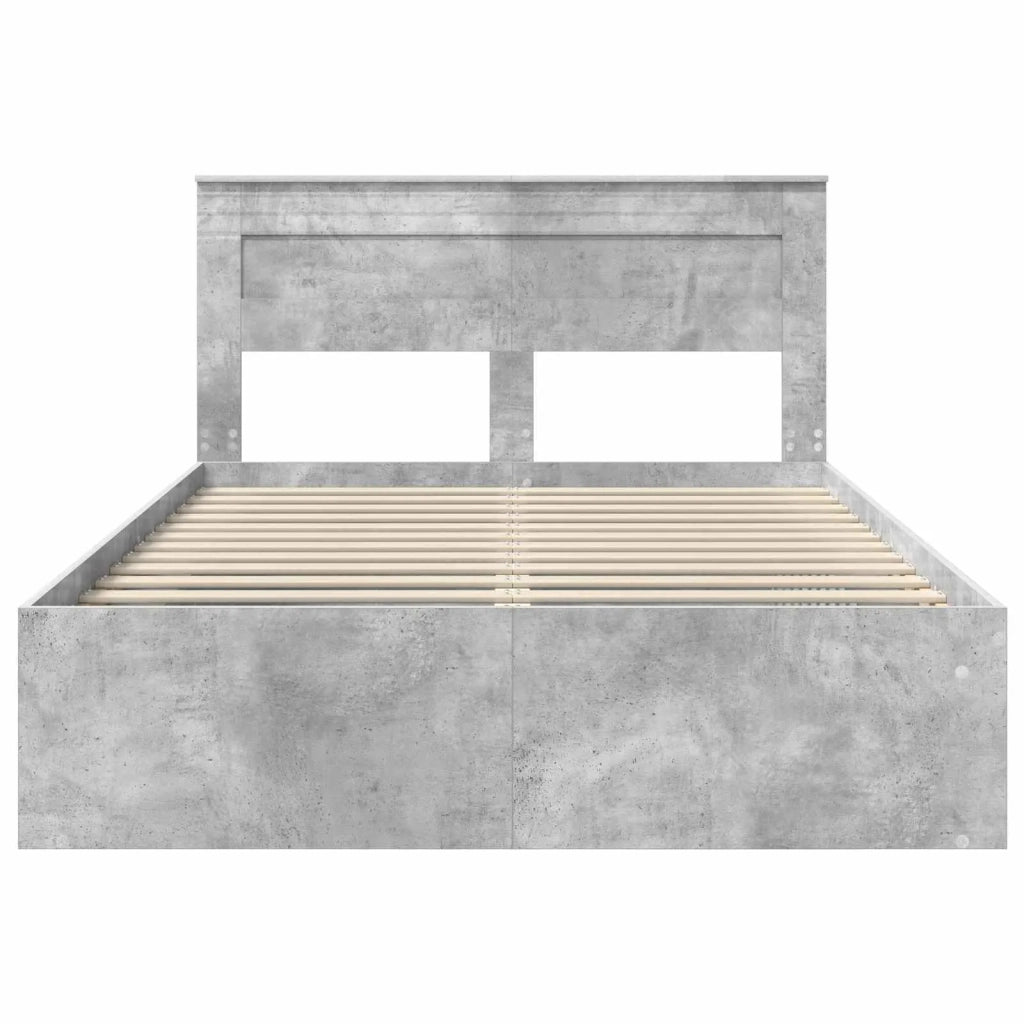 Struttura del letto Calcestruzzo 140 x 190 cm Pino massello