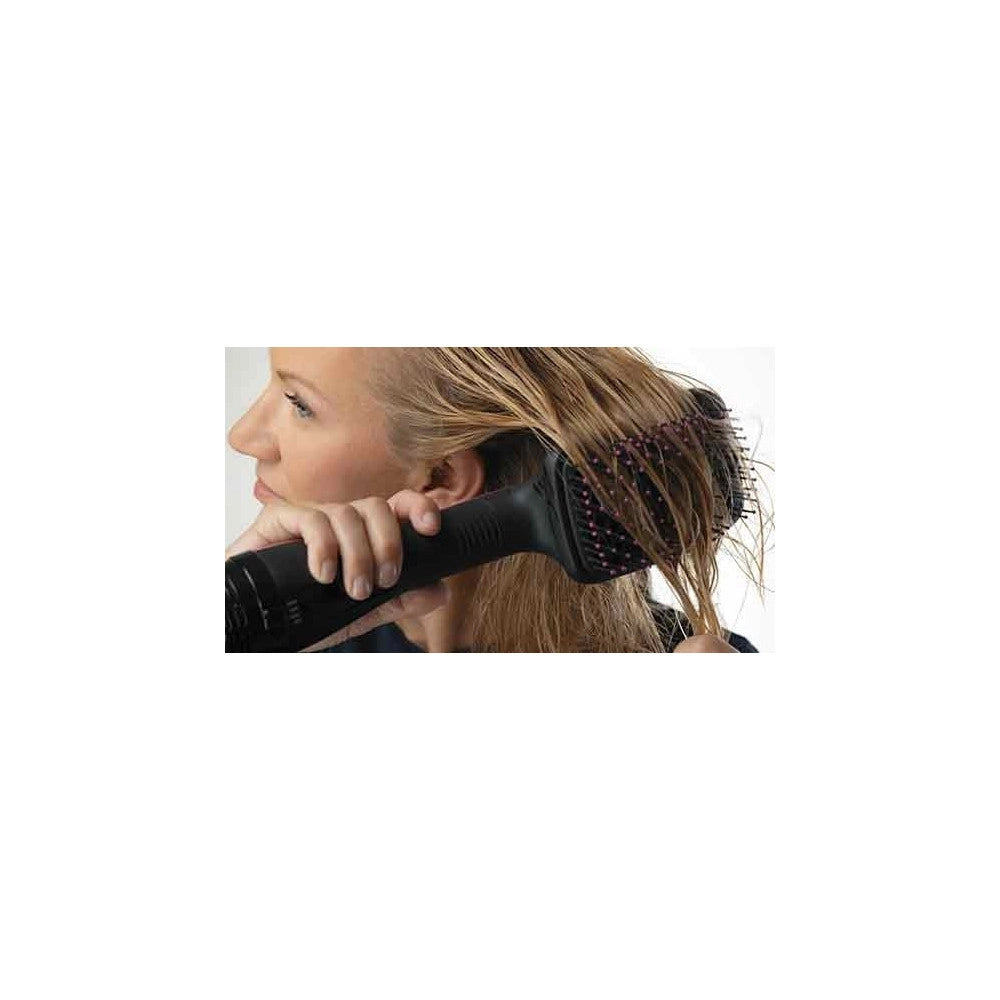 Trade Shop - Spazzola Elettrica Asciugacapelli Phon E Lisciante 2 In 1 Professionale Mny-512 -