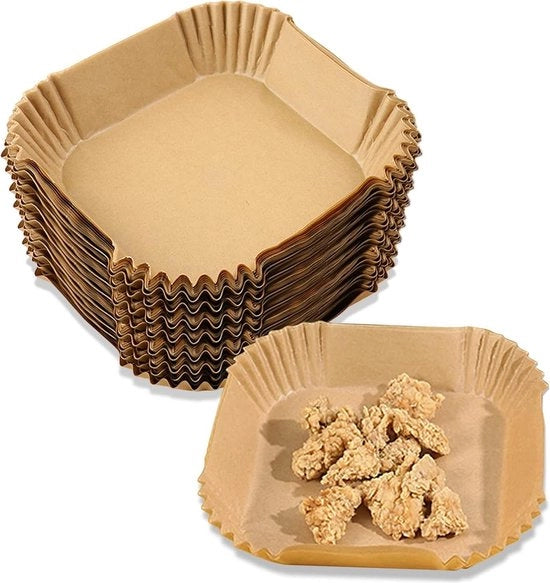 Liner Quadrati per Frittiera - Rivestimenti Resistenti al Fumo e al Calore - 200 Pezzi - 20 cm