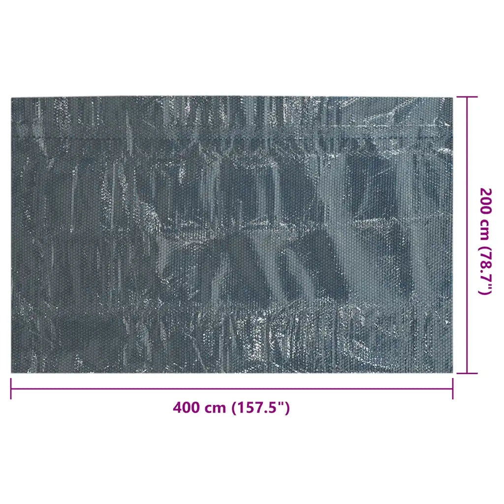 Pellicola Galleggiante Solare PE Piscina 400x200 cm Nero e Blu 92986