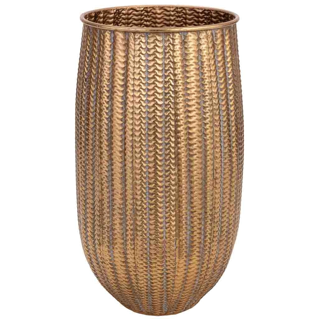 Vaso in metallo dorato 34x34x60h cm