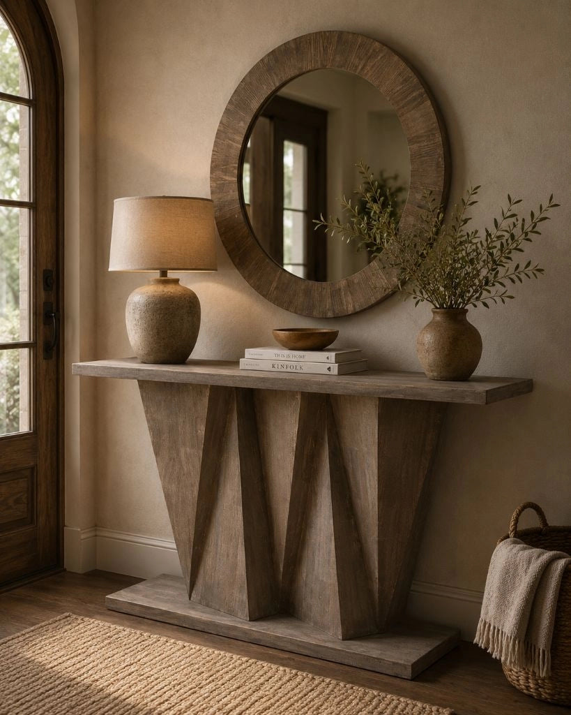 Specchio in legno marrone D80x4 cm