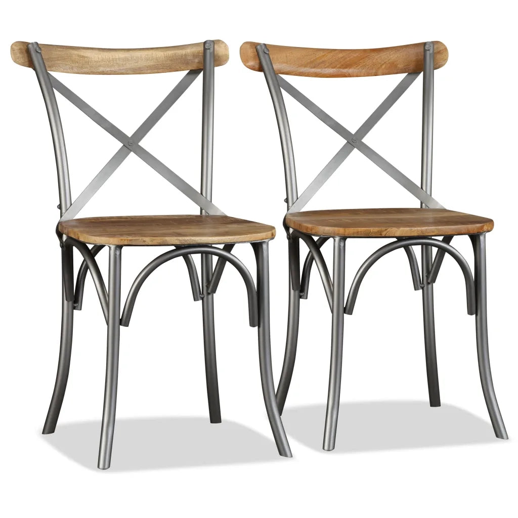 Sedie da Pranzo 2 pz in Legno Massello di Mango 244592
