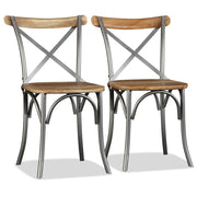 Sedie da Pranzo 2 pz in Legno Massello di Mango 244592