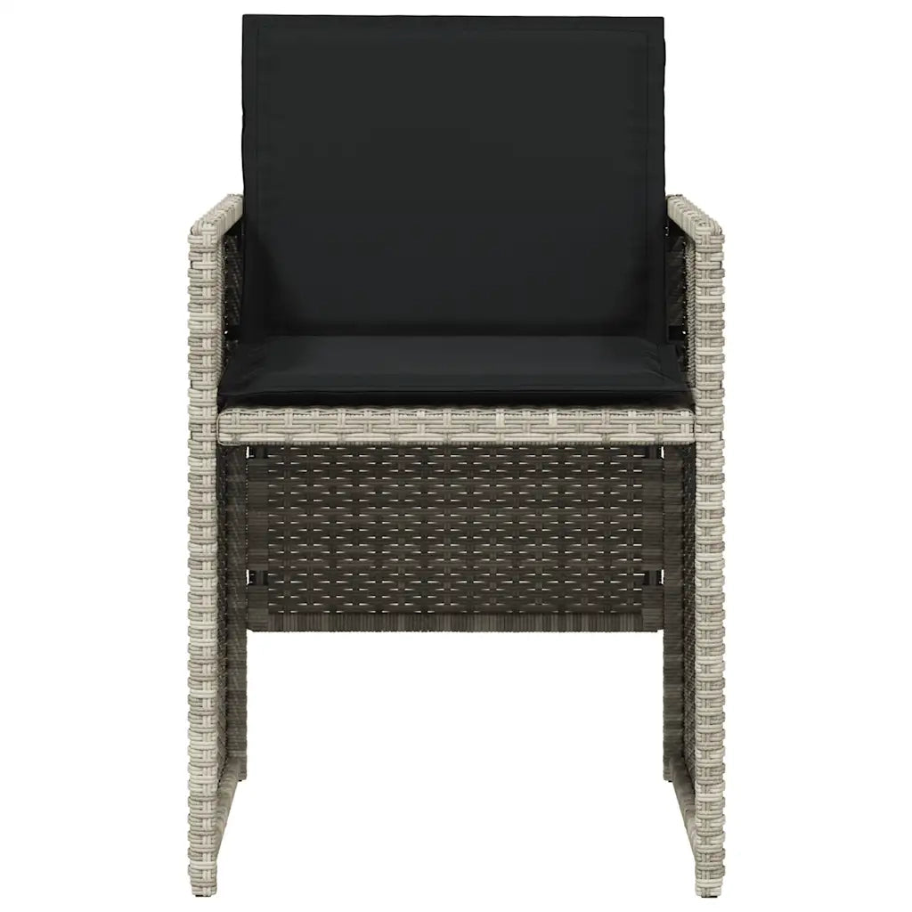 Sedie da Giardino con Cuscini 4 pz | Sedie da Esterno Grigio Chiaro in Polyrattan