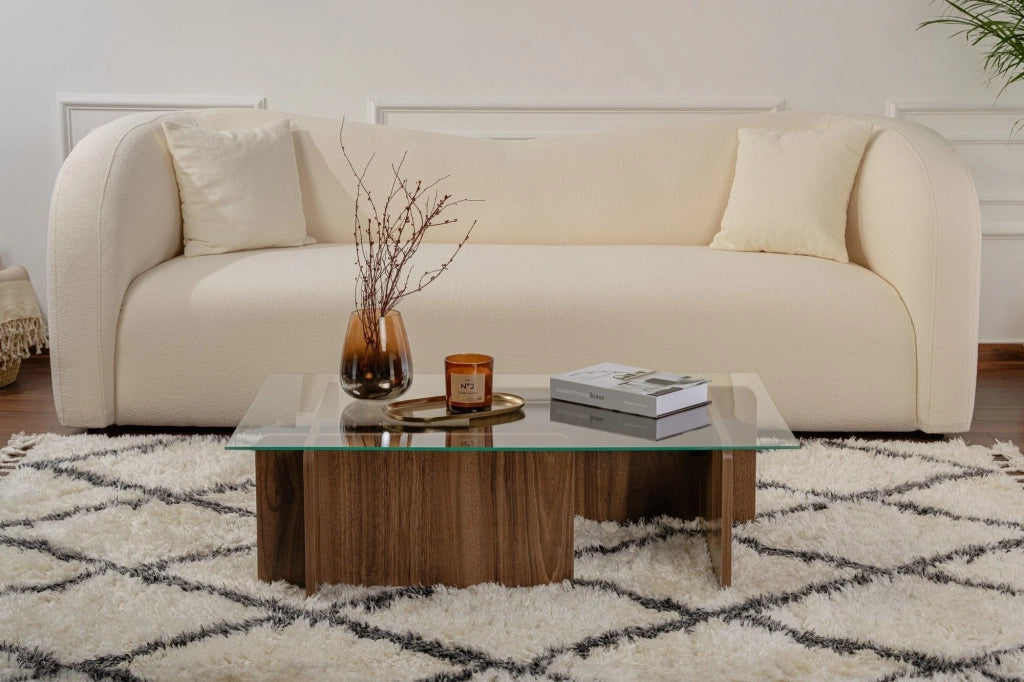 Tavolino in legno "Flavio" - 105 x 65 x 30 cm - Noce