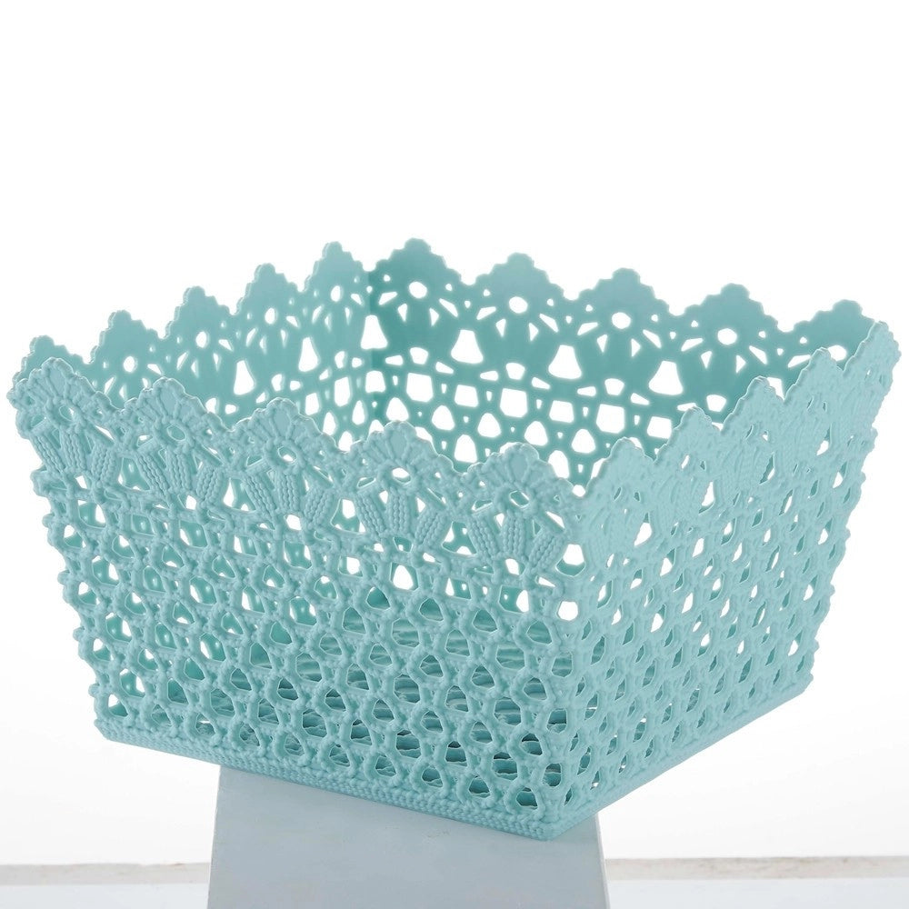 Trade Shop - Cestino Portatutto Oggetti Cesto Multiuso Plastica Quadrato 18.2x18.2x11cm 79474 -