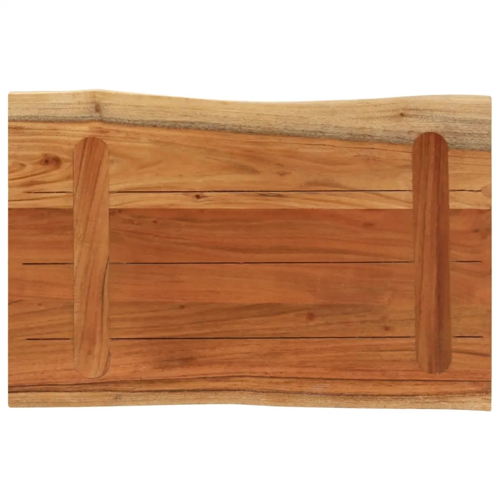 Piano Tavolo 70x40x3,8 cm Rettangolare Legno Acacia Bordi Vivi 370633