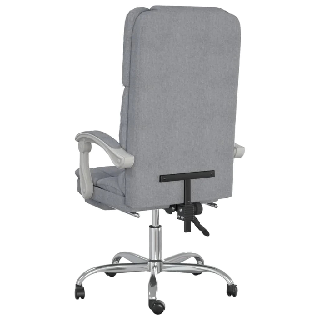 Poltrona massaggiante reclinabile per ufficio computer studio tessuto grigio chiaro 02_0025384