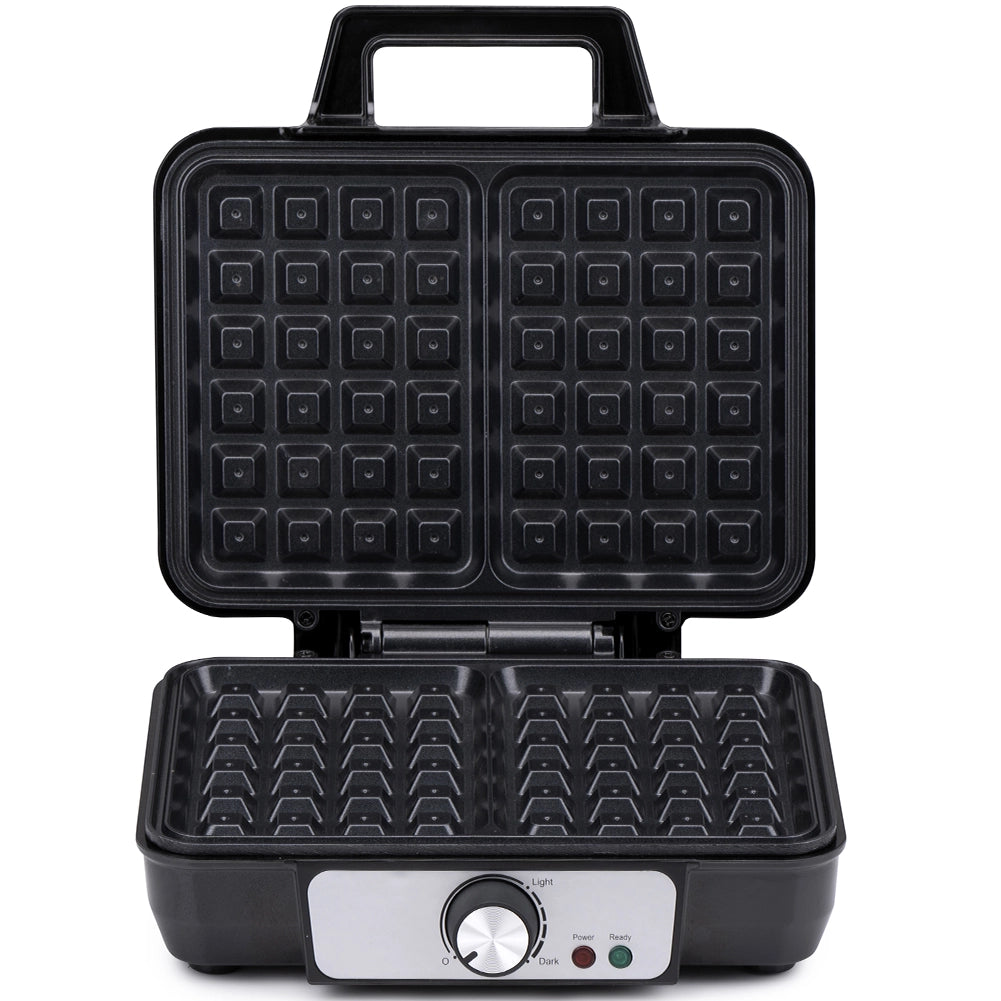 Piastra per Waffle Cialde Manici Termici Rivestimento Antiaderente Potenza 1000W