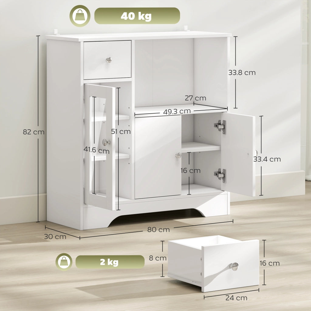 Credenza ¨C zephmum ¨C Bianco Legno 80x30x82 cm
