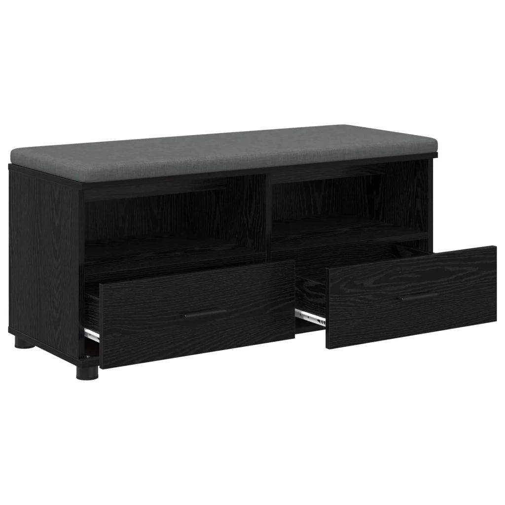 Panca per ingresso con cuscino-Sgabello-Panca da Corridoio Rovere Nero 100 x 38 x 46 cm 352913