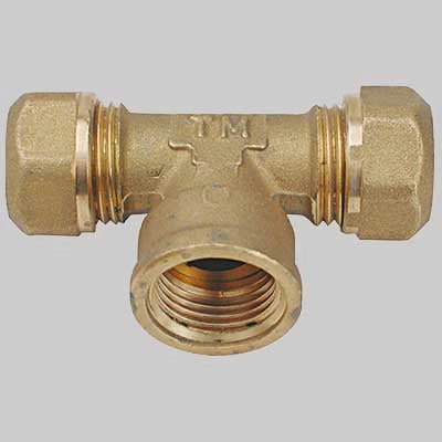 RACCORDO A TEE FEMMINA CON OGIVA P.T.E.F.  22 x 3/4 x 22  3/4     TIEMME