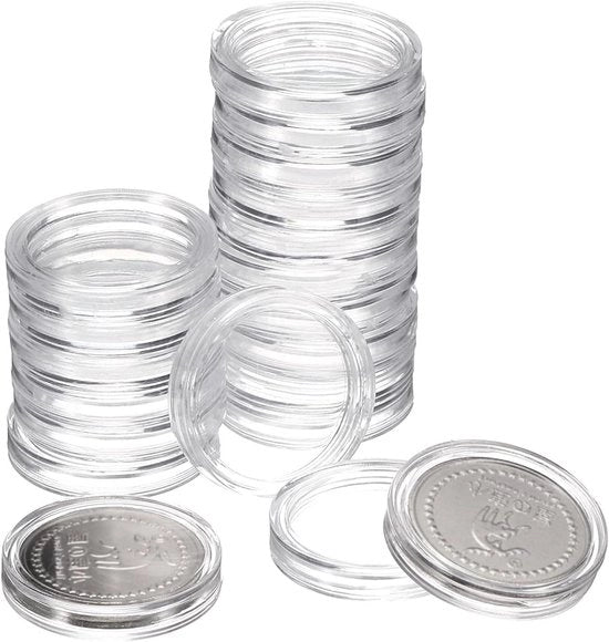 20 contenitori per monete in argento, capsule per monete rotonde, copertura acrilica, protezione NFC-tag, 20 mm