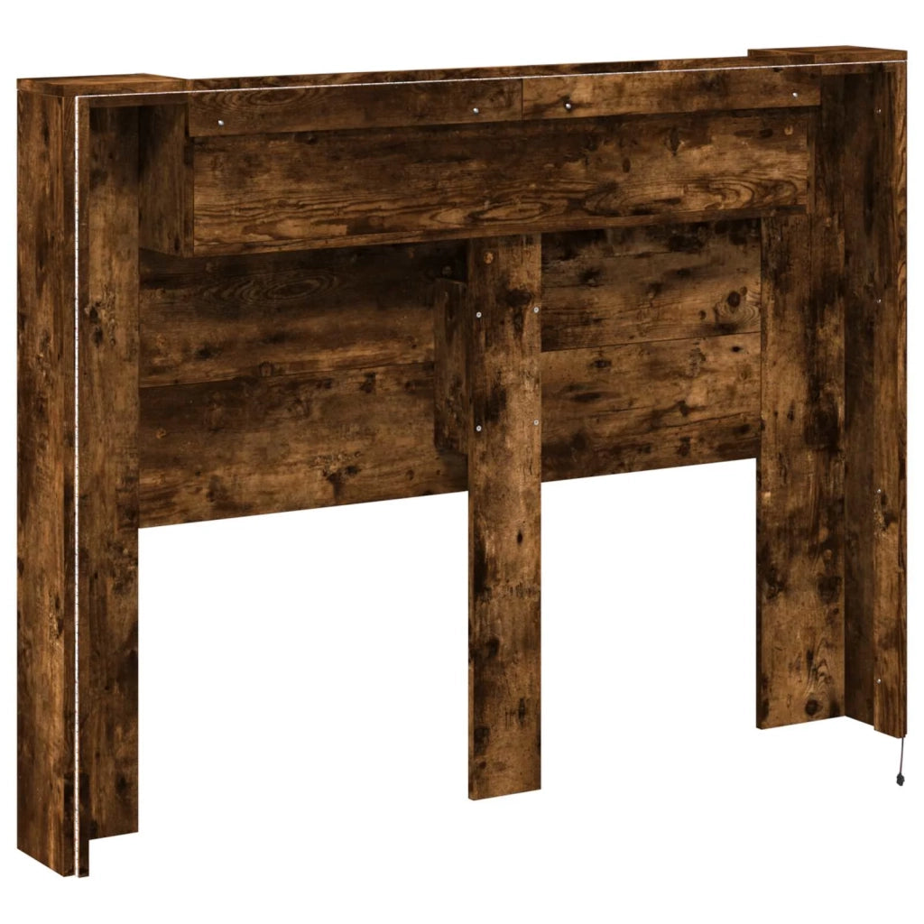 Testata con Mobile e LED Quercia Affumicata Legno multistrato