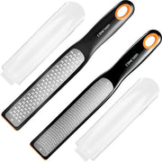 Set di zester e grattugiatore da 2 pezzi - Strumenti da cucina per limone, formaggio, aglio, zenzero, noce moscata, cioccolato, frutta, verdura - Lame premium in acciaio inossidabile con fodero protettivo