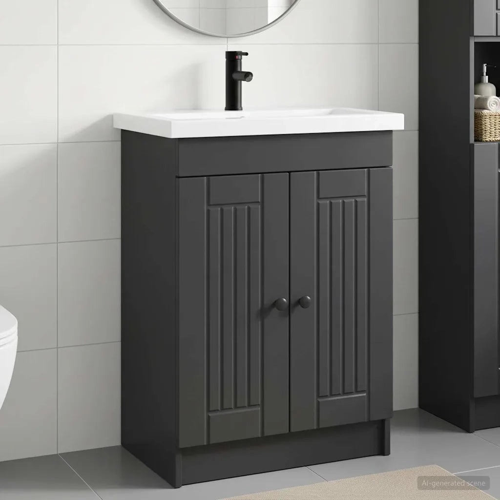 Set di mobili per il bagno Nero 78,5 x 37,5 x 81 cm 3404195