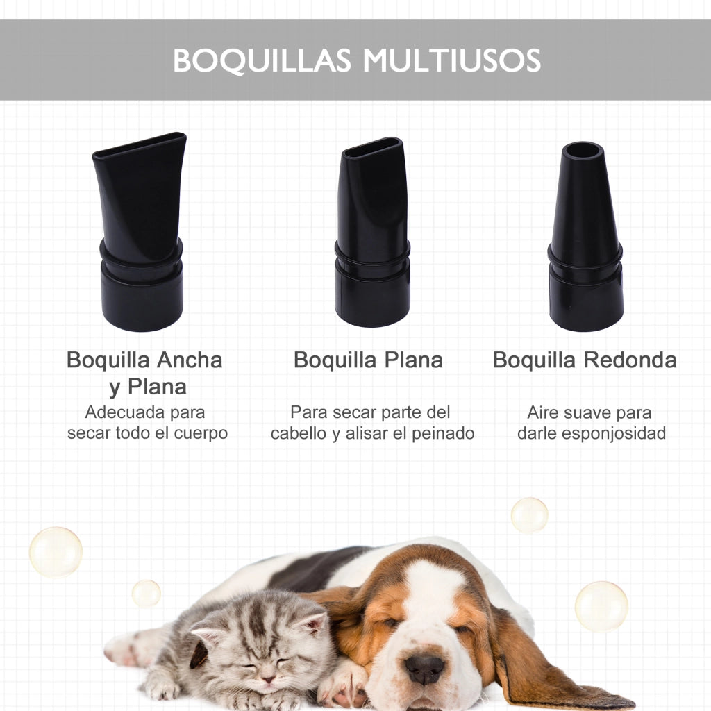 Asciugacapelli per Cani 2800W con Temperatura Regolabile ¨C zephmum ¨C 40x16x20 cm Nero