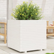 Fioriera da Giardino Bianca 70x70x72 cm Legno Massello di Pino 3282620