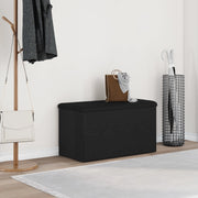 panchina da stoccaggio  nero rovere 80x40x45 cm in legno ingegnerizzato