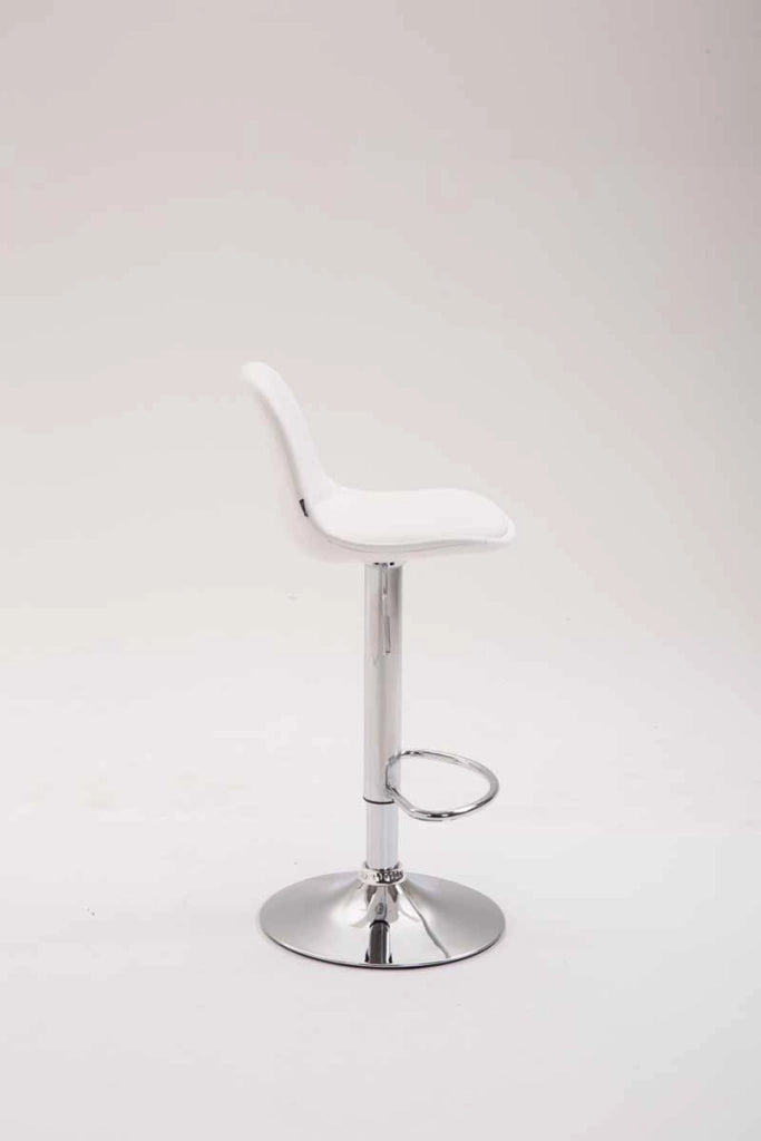 Sgabello di design KIEL in similpelle cromo,bianco