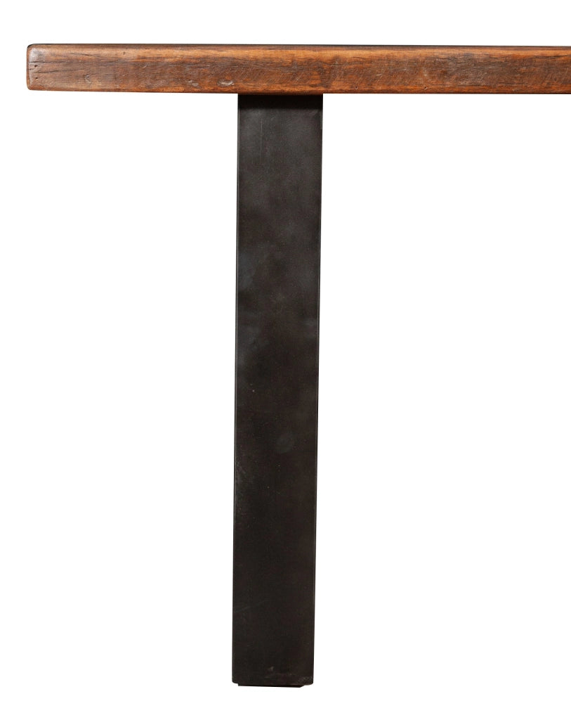 Biscottini Tavolo con base in ferro e piano in legno massello riciclato di rovere
