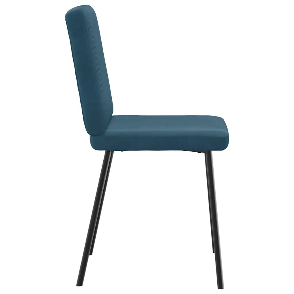Sedie da Pranzo 4 pz Blu in Velluto