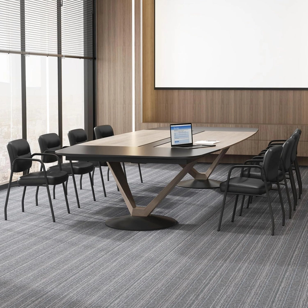 Set di sedie da sala d'attesa senza ruote 2/4/6/8/10/12 imbottite con braccioli integrati, sedie per ospiti ergonomiche per reception, ufficio, nero
