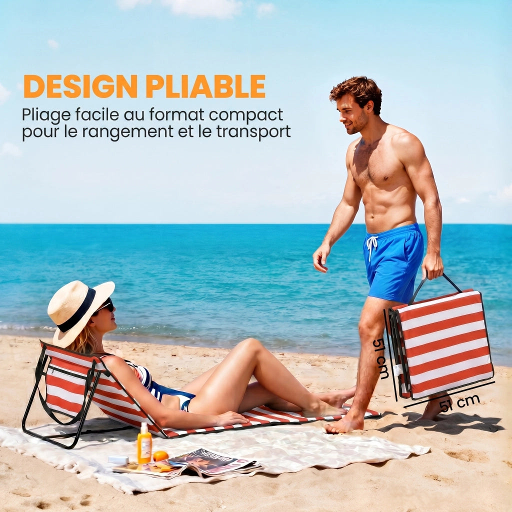Tappetini da spiaggia 2 pezzi ¨C zephmum ¨C bianco e rosso 142x51x40 cm