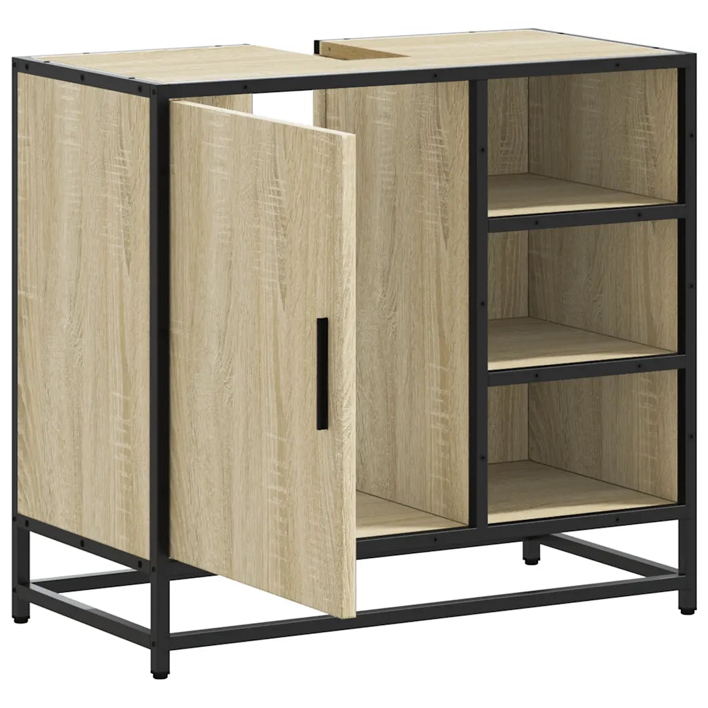 Mobile Lavabo da Bagno Rovere Sonoma 65x33x60 cm in Truciolato