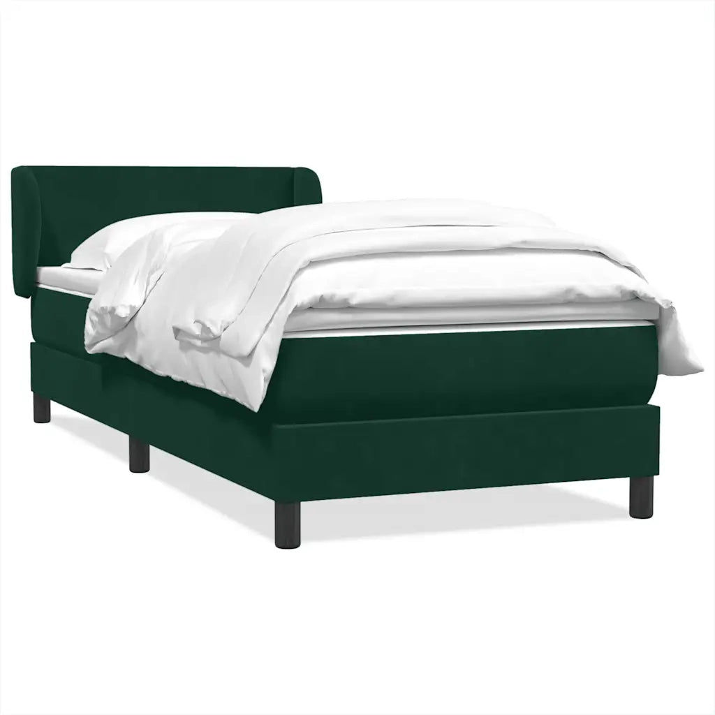 Giroletto a Molle con Materasso Verde Scuro 80x220 cm Velluto 3317382